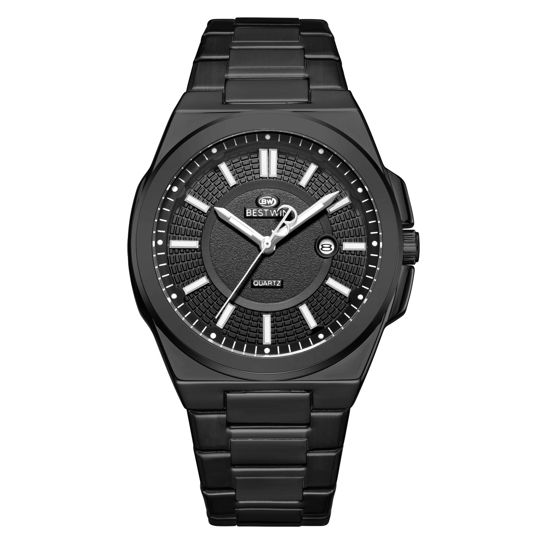 Herrenuhr mit Datumsanzeige und Leuchtzeigern