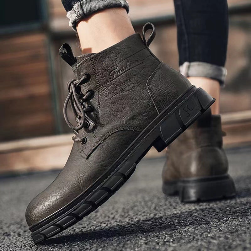 Schwarze Leder High-Top Martin Boots