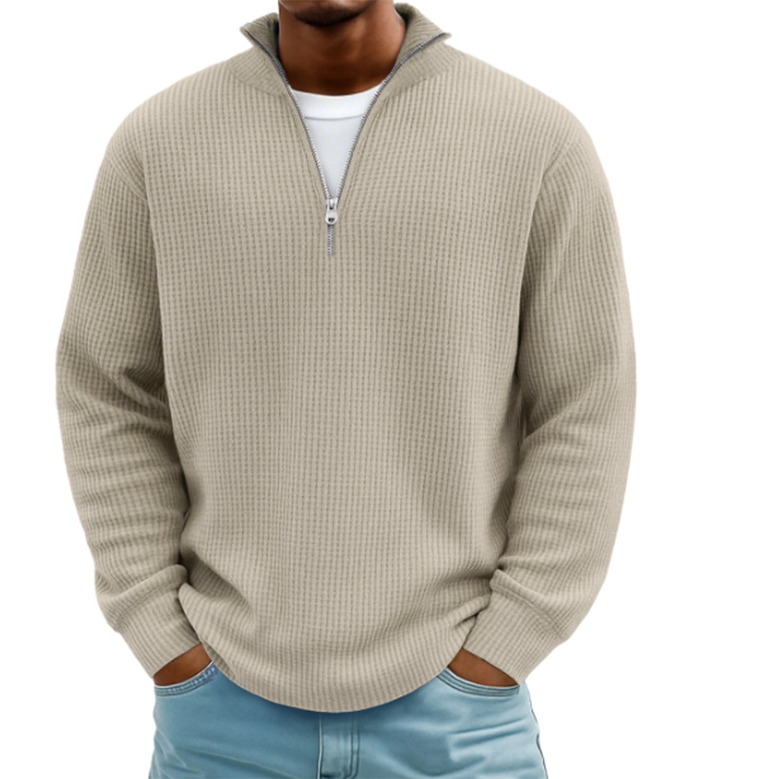 Herren Hoodie Waffle Knit Pullover