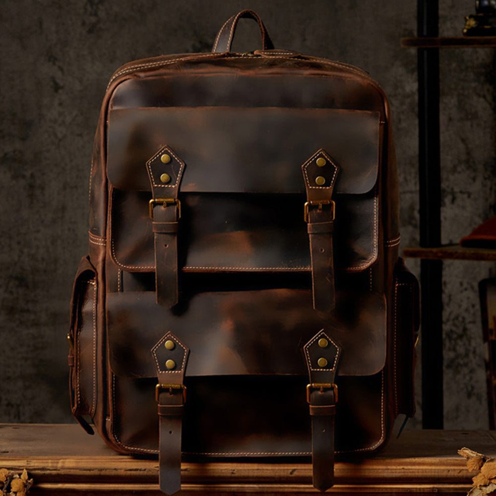 Retro Reiserucksack aus Crazy Horse Leder – Bild 1 | LuxeStyle