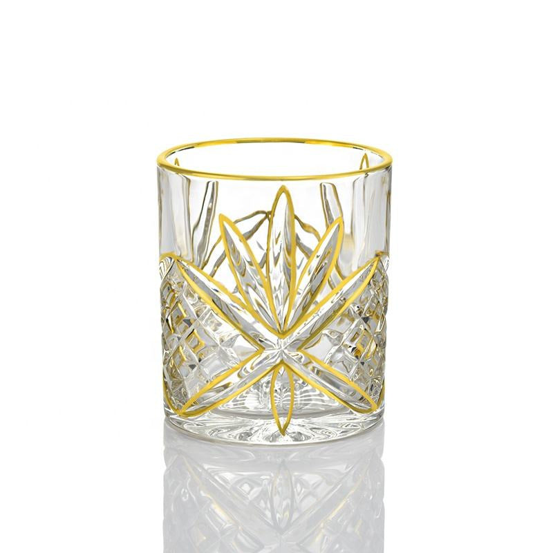 Whiskey-Set mit Goldrand