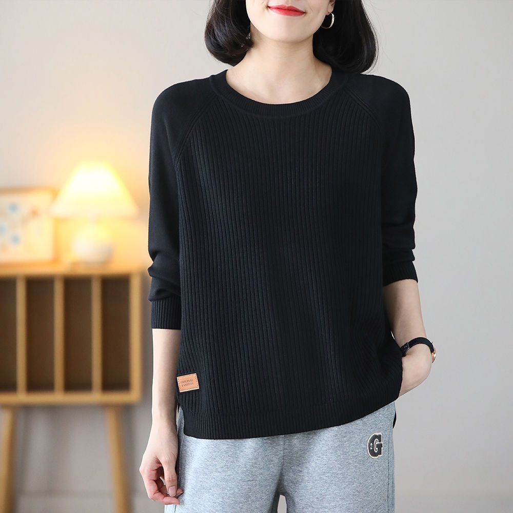 Strickpullover mit Rundhalsausschnitt für Damen