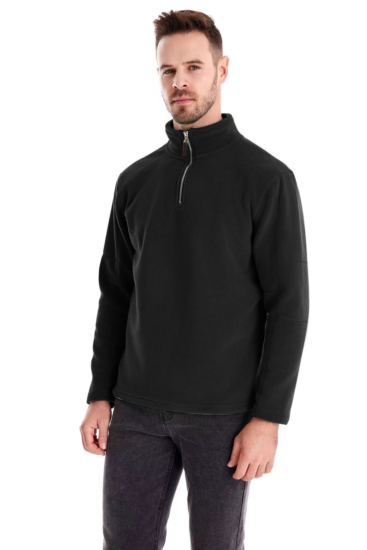 Herren Lammwoll-Pullover mit Stehkragen