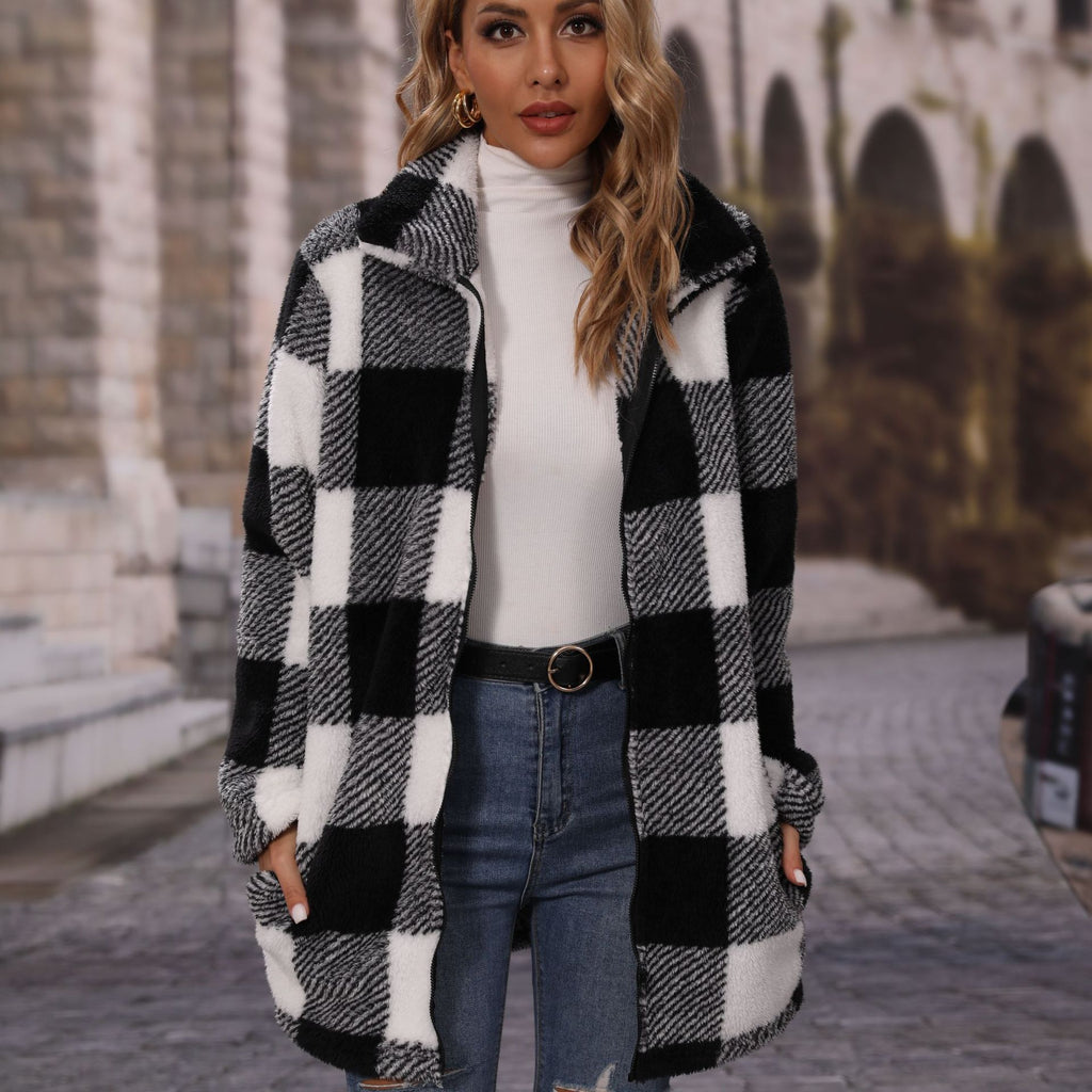 Langer Damen-Mantel mit Reverskragen | LuxeStyle