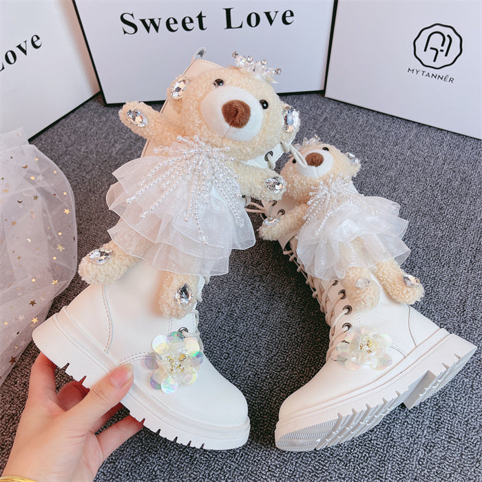 Mädchen Leder-Bärenstiefel mit Reissverschluss – Bild 6 | LuxeStyle