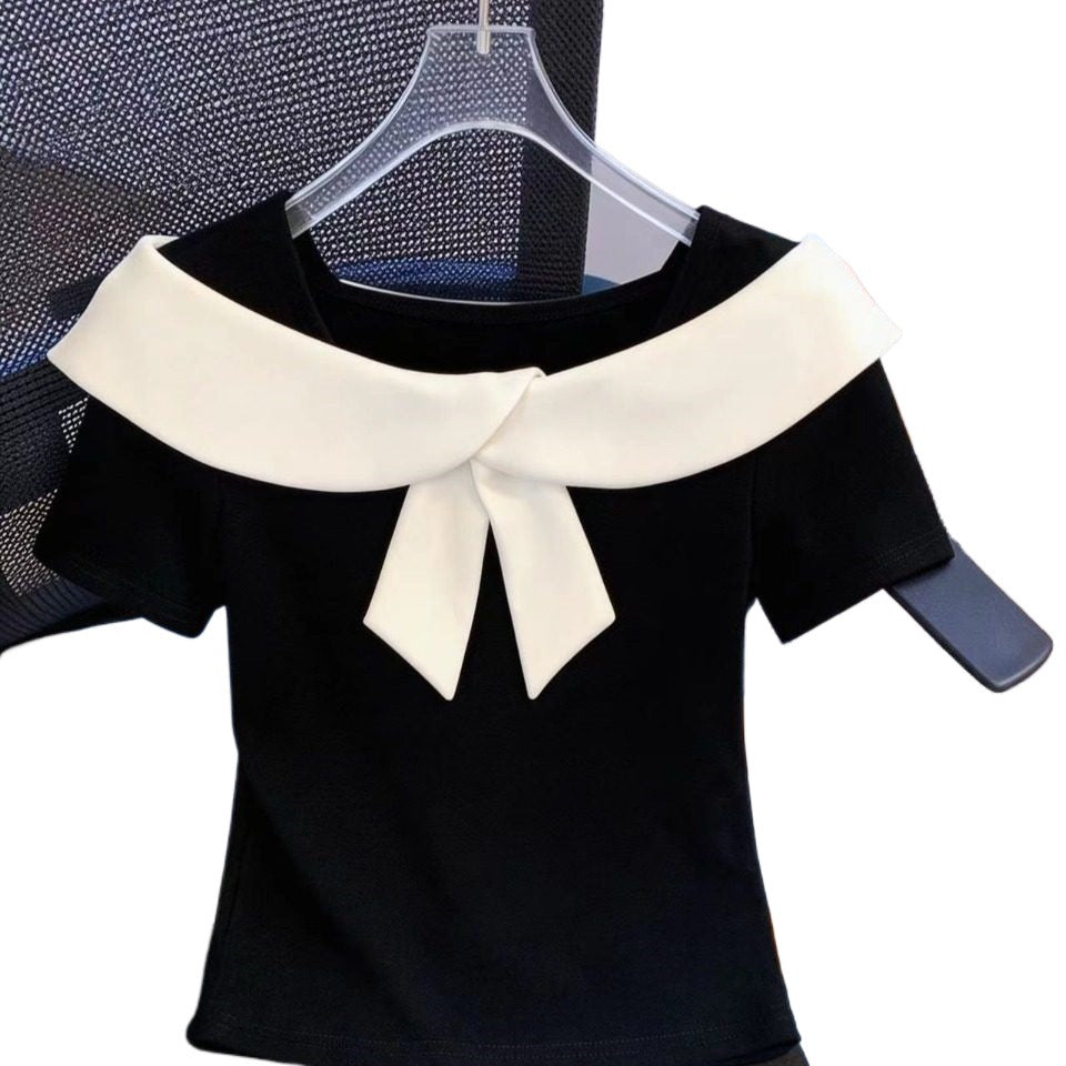 Kurzarm-T-Shirt mit gebürsteter Textur