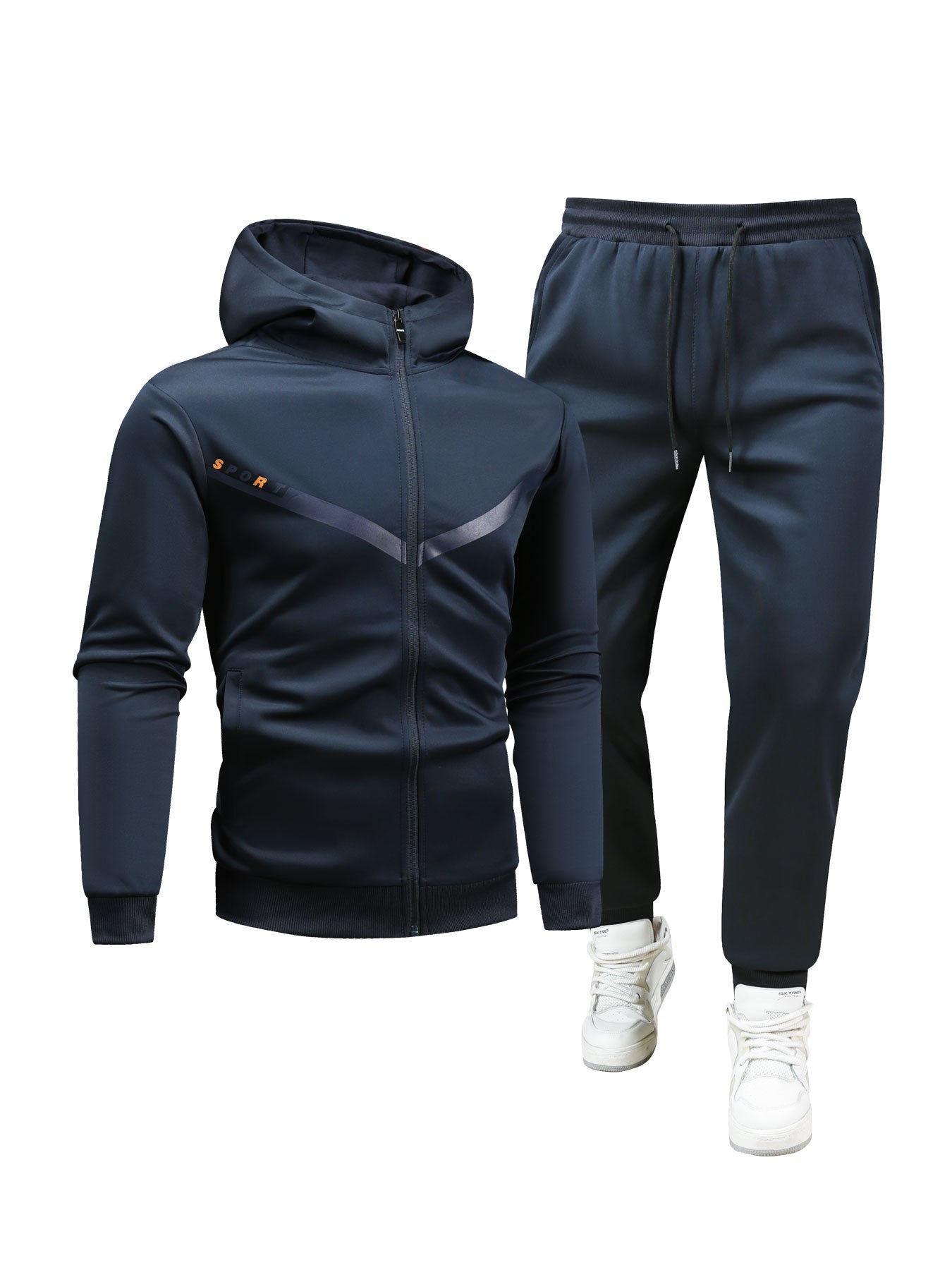 Kapuzenjacke und Hose Sportanzug