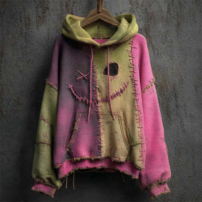 Hoodie mit Patchwork-Print für Damen