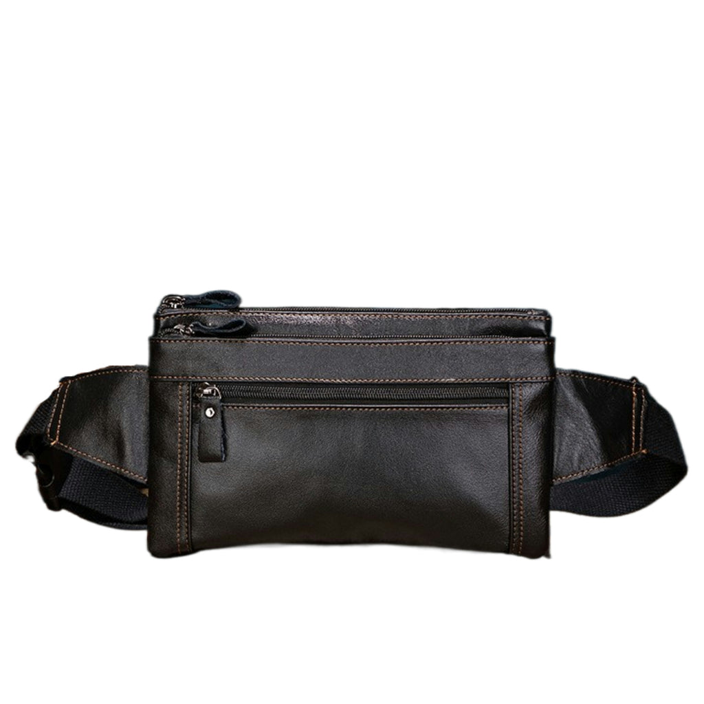 Herren Outdoor-Taille-Tasche aus erstklassigem Rindsleder, wasserdicht
