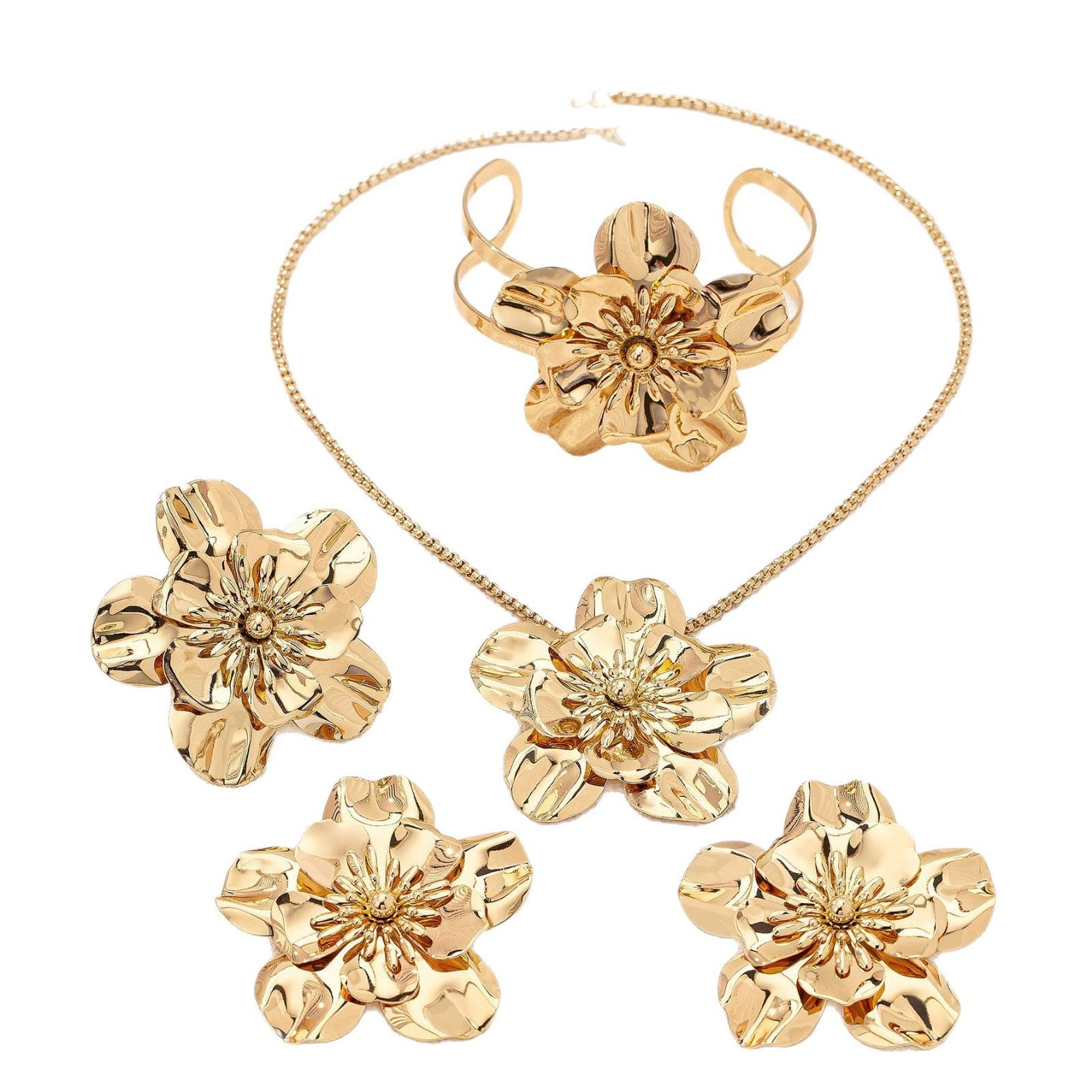 Retro Blumen Schmuckset