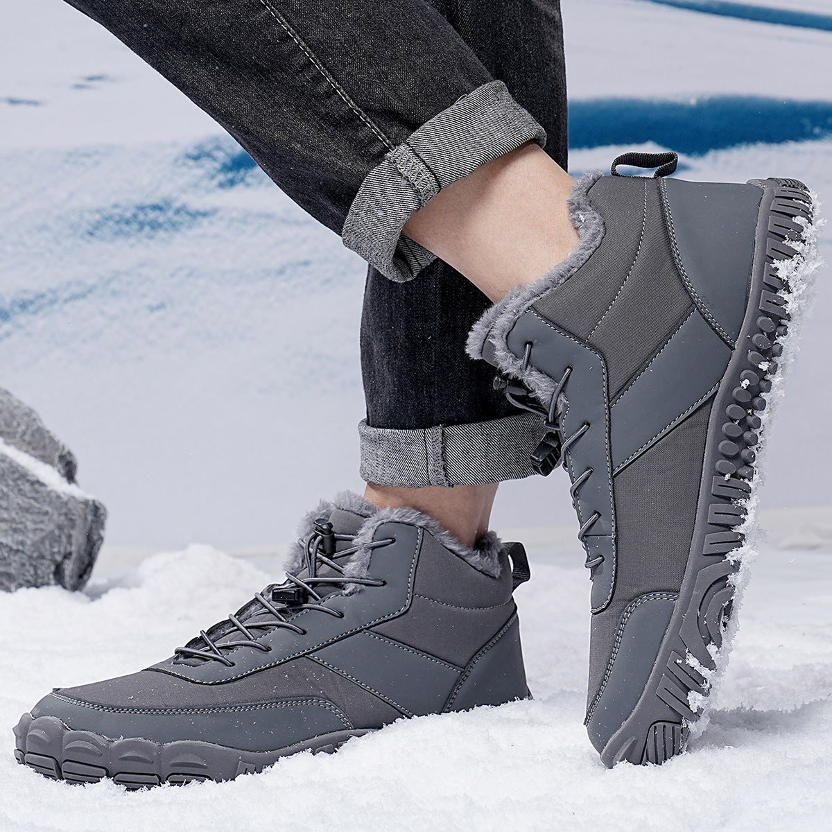Outdoor Herrenschuh 5-Zehen, Baumwoll-Polster, Gummisohle – Bild 2 | LuxeStyle