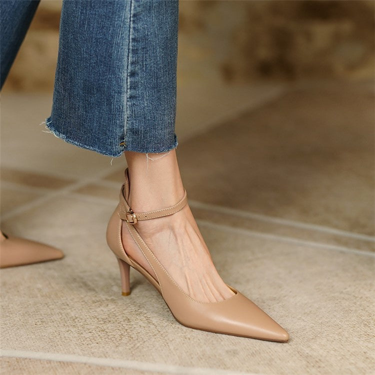 Spitze High-Heel-Sandalen mit Knöchelriemen – Bild 6 | LuxeStyle