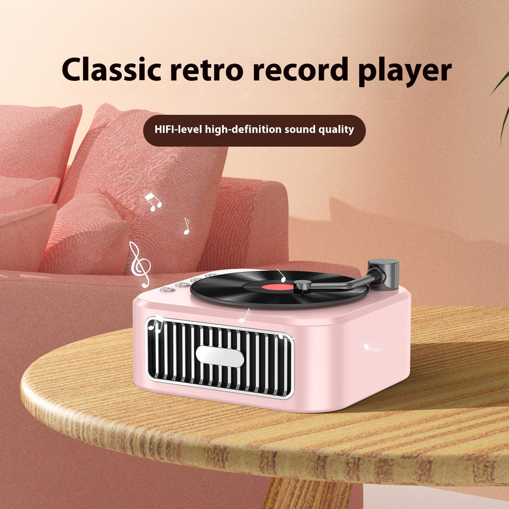 Retro Bluetooth-Lautsprecher mit Plattenspieler-Design