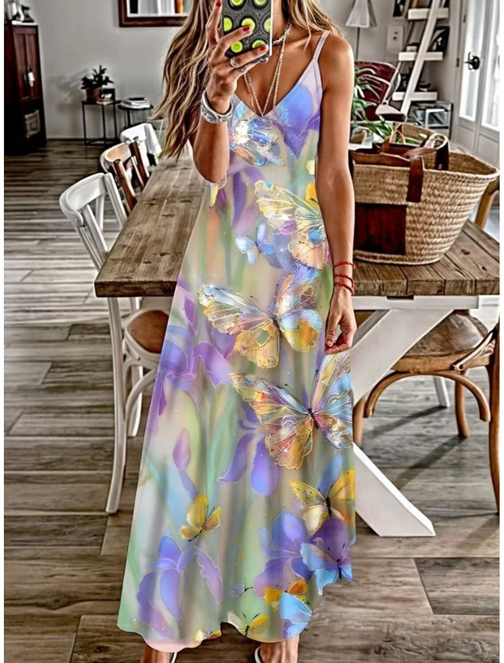 3D Digitaldruck Flaggen-Kleid für Damen