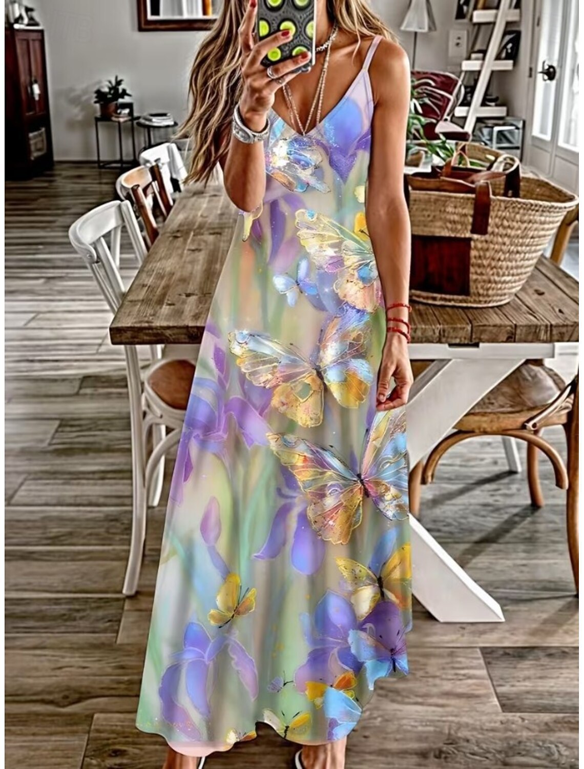 3D Digitaldruck Flaggen-Kleid für Damen