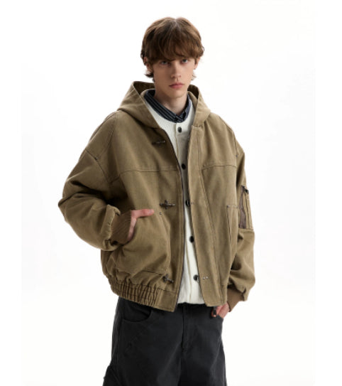 Vintage Kapuzenjacke mit Piloten-Schnalle – Bild 4 | LuxeStyle
