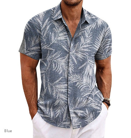 Leinen-T-Shirt kurzarm für Herren | LuxeStyle