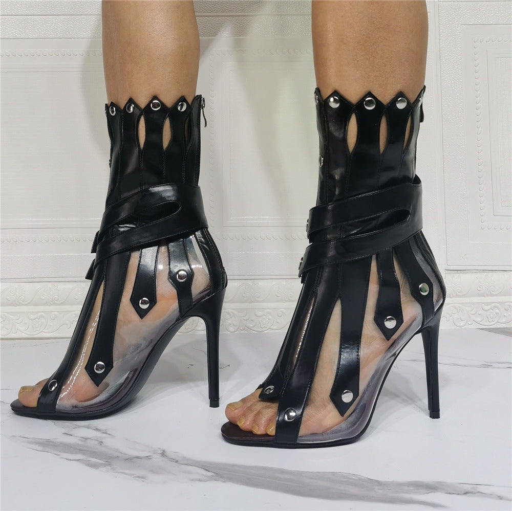 Stiletto-Sandalen mit Fischmaul und Ziernähten – Bild 11 | LuxeStyle