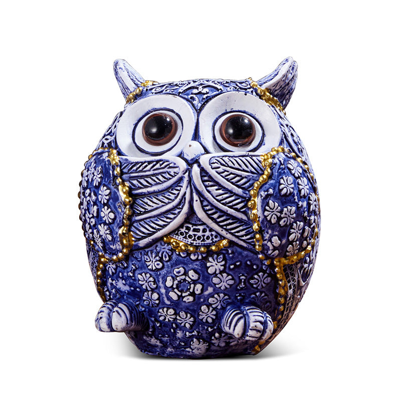 Eulen-Ornamente aus Kunstharz | LuxeStyle