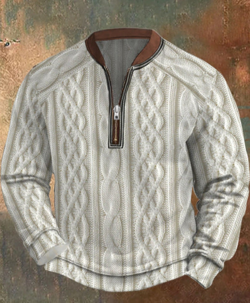 Herren Half-Zip Hoodie mit Karomuster