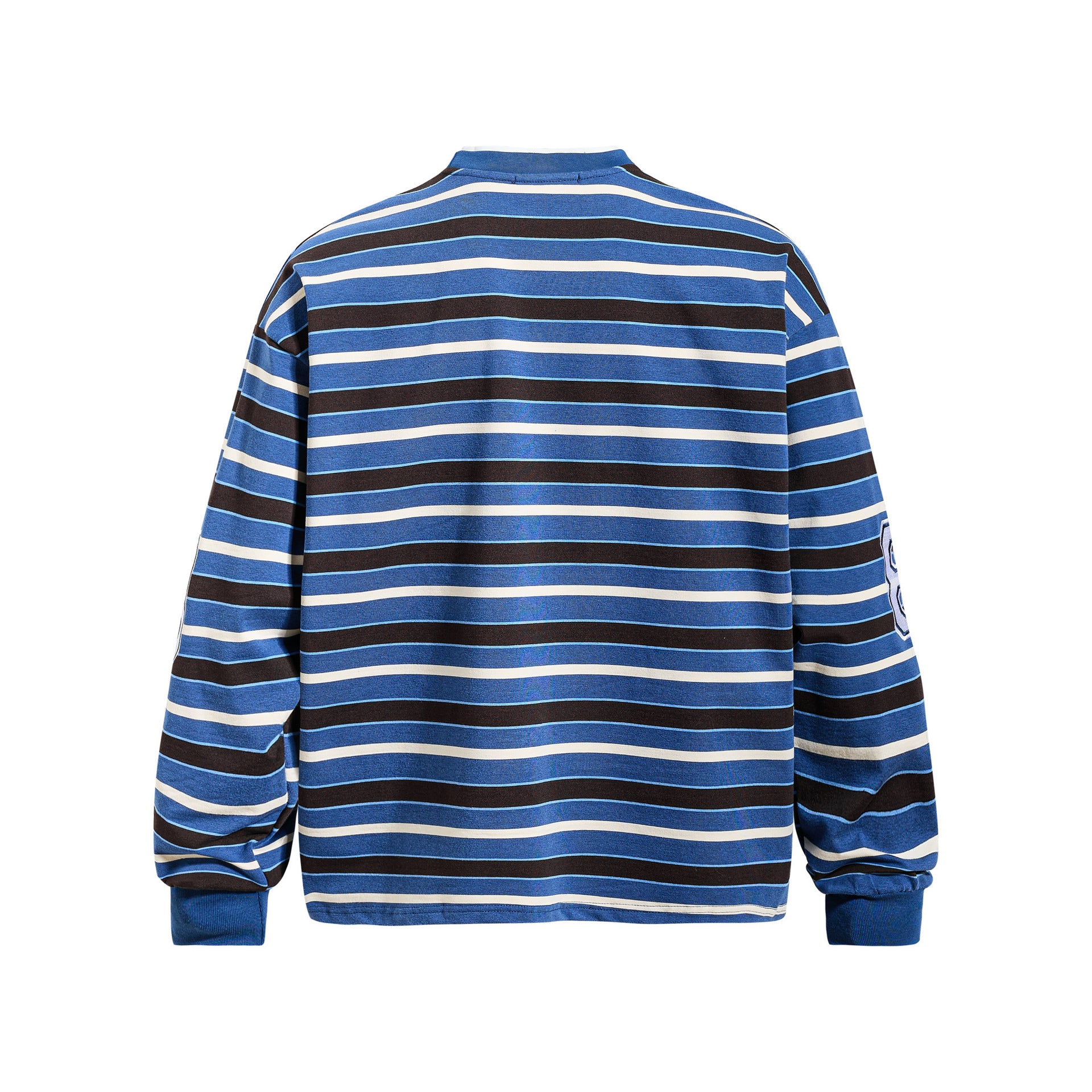 Retro-Sweatshirt mit Streifen und Stickerei