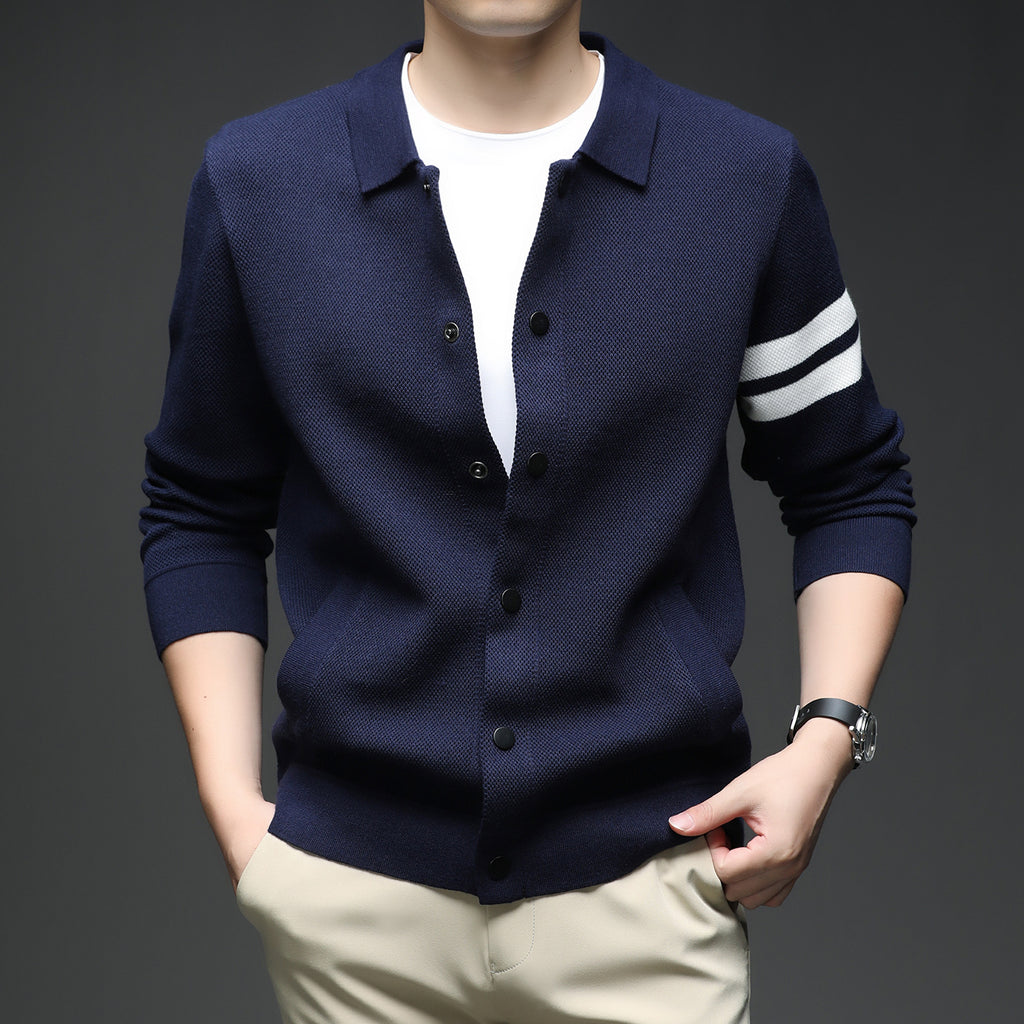 Strick-Cardigan mit Revers für Herren – Bild 5 | LuxeStyle