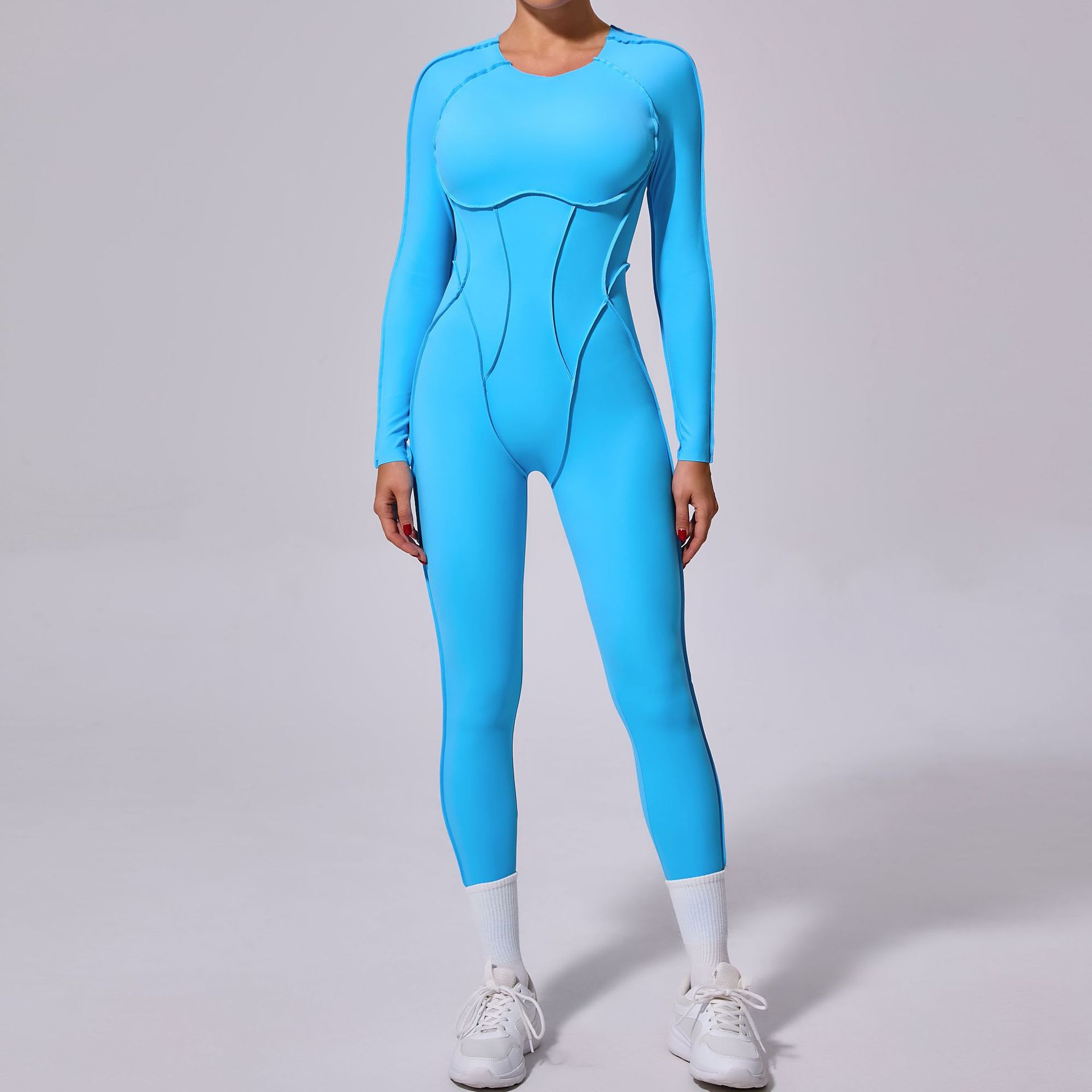 Sportlicher Yoga-Jumpsuit mit Rückenfrei-Design