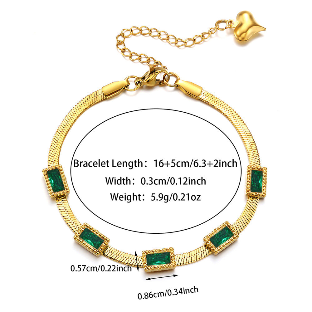 Zirkon-Kettenarmband aus Edelstahl – Bild 2 | LuxeStyle