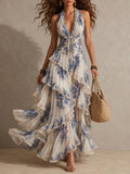 Mehrlagiges, asymmetrisches Maxikleid mit Rüschen – Bild 7 | LuxeStyle