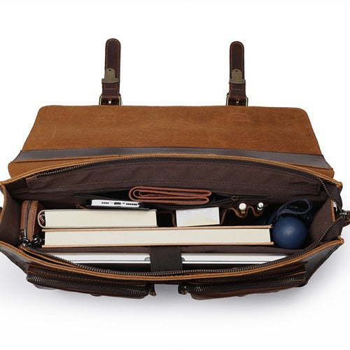 Rindsleder-Leder Crossbody Business Tasche – Bild 6 | LuxeStyle