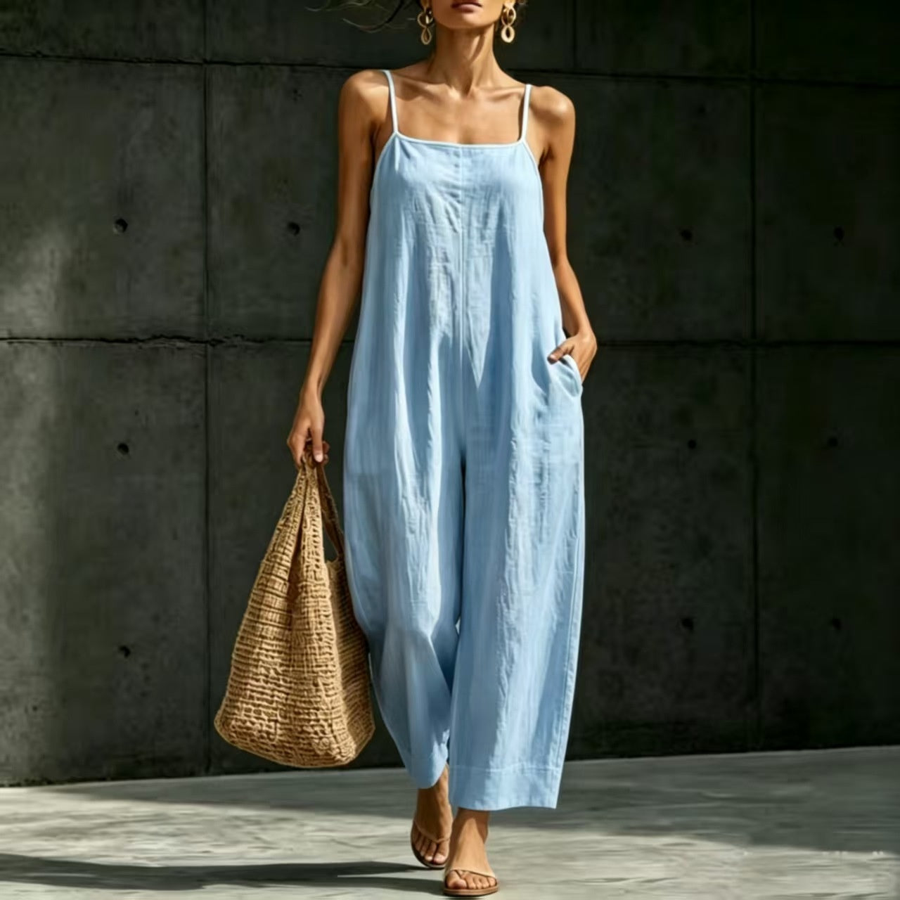 Eleganter ärmelloser Jumpsuit mit Trägern