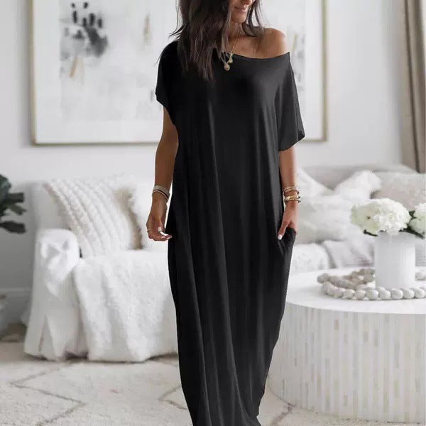 Elegantes Maxikleid mit kurzen Ärmeln – Bild 7 | LuxeStyle