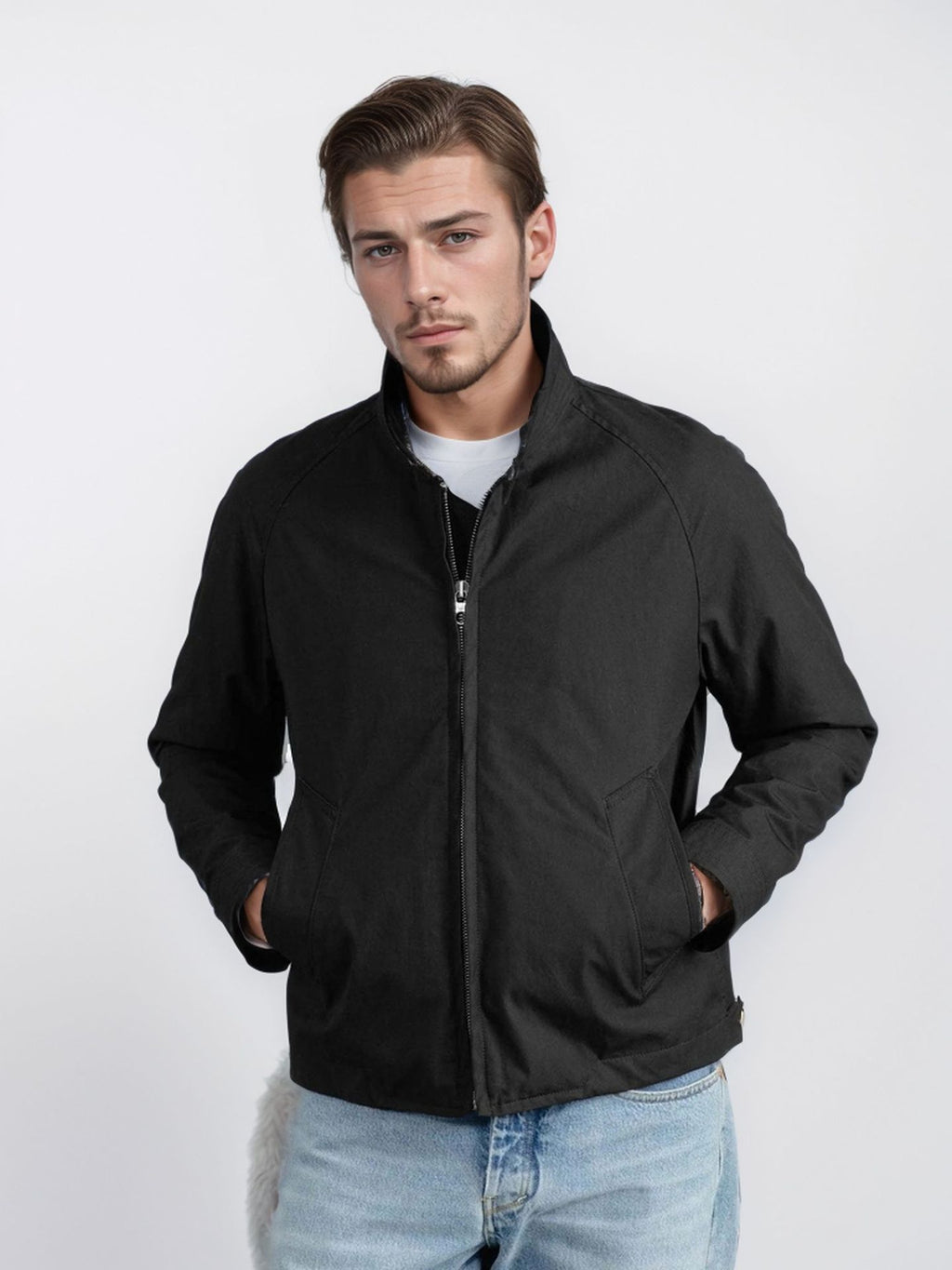 Herren Übergangsjacke mit Rundsaum