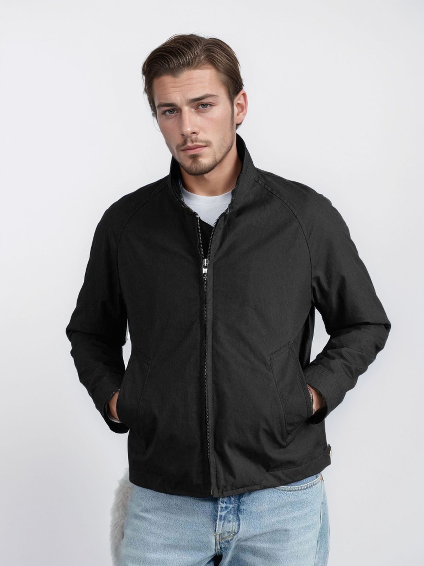 Herren Übergangsjacke mit Rundsaum