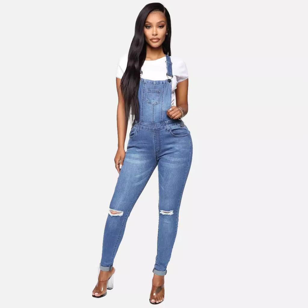 Damen Denim Latzhose im Workwear-Stil