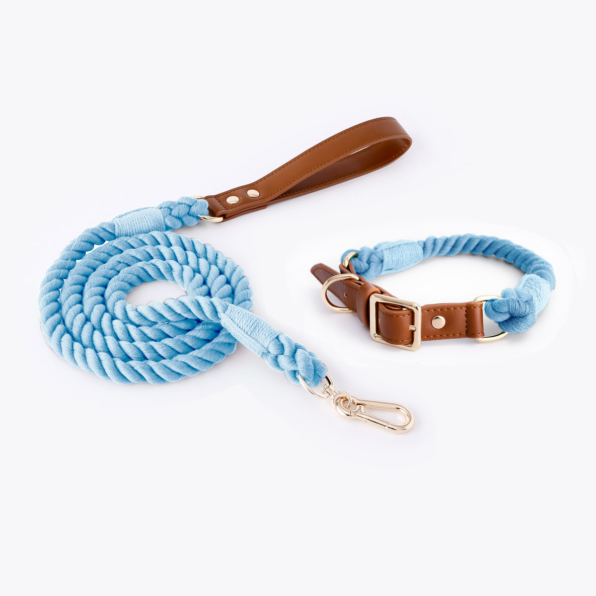 Halsband-Set mit Baumwollseil und Leder – Bild 8 | LuxeStyle