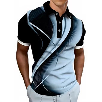 Herren-Polo mit 3D-Druck-Muster