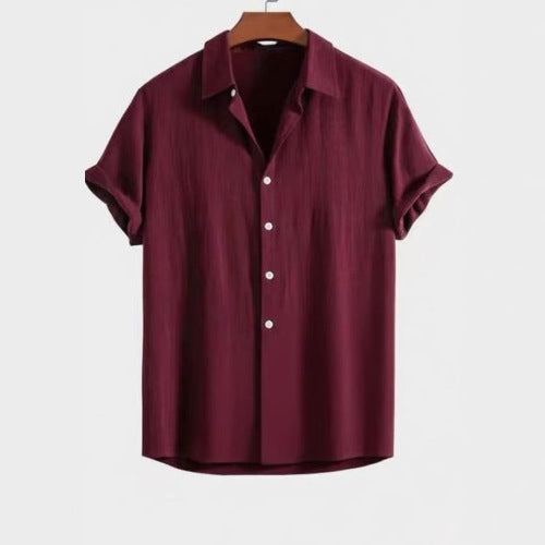 Herren Kurzarmhemd Dunkelzelle Uni-Farben – Bild 5 | LuxeStyle