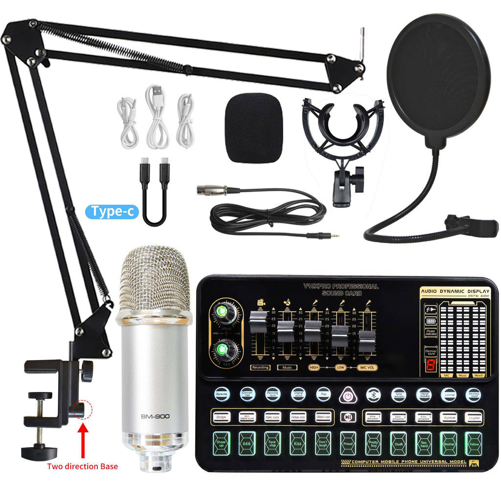 Live Broadcast Soundkarten-Set mit Kondensatormikrofon