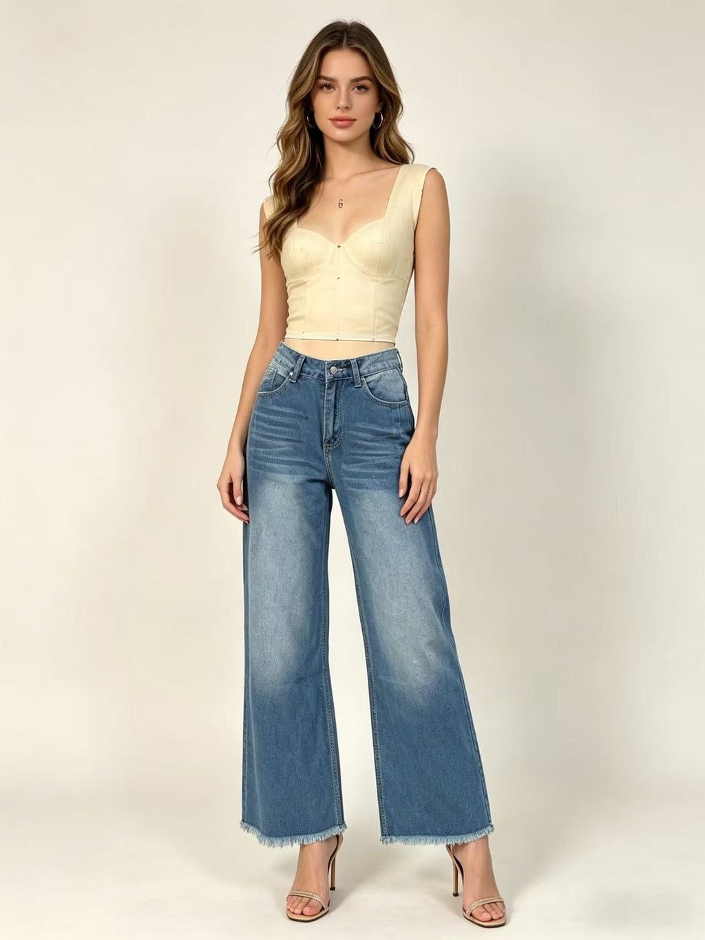 High Waist Straight Leg Jeans