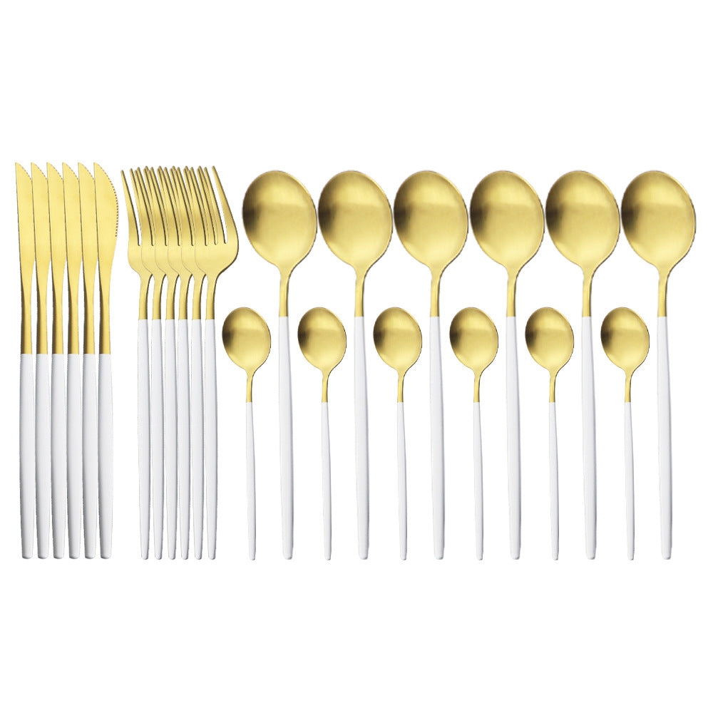Mattes portugiesisches Besteck-Set (24-teilig) – Bild 14 | LuxeStyle