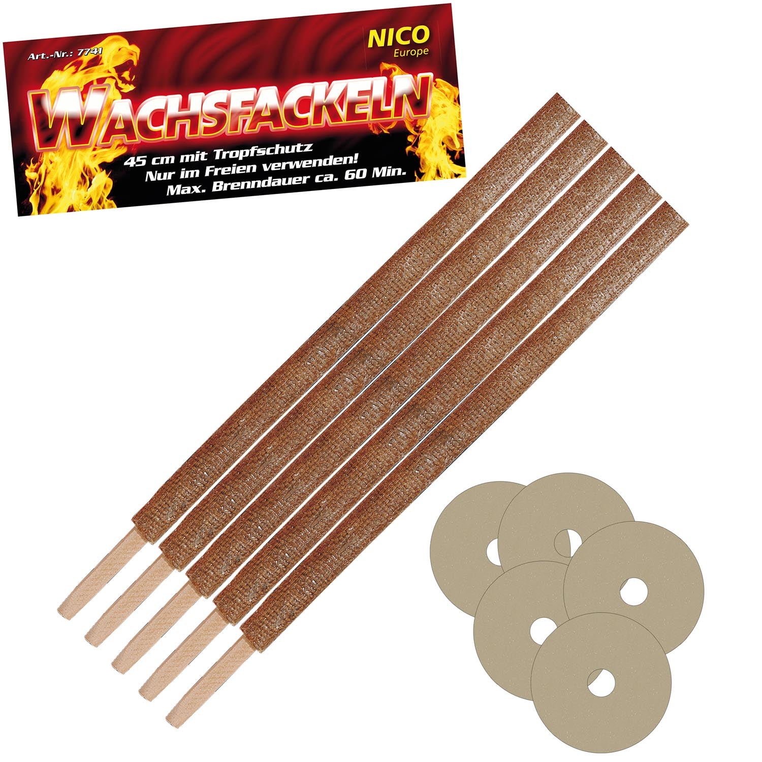Wachsfackeln 5er-Set