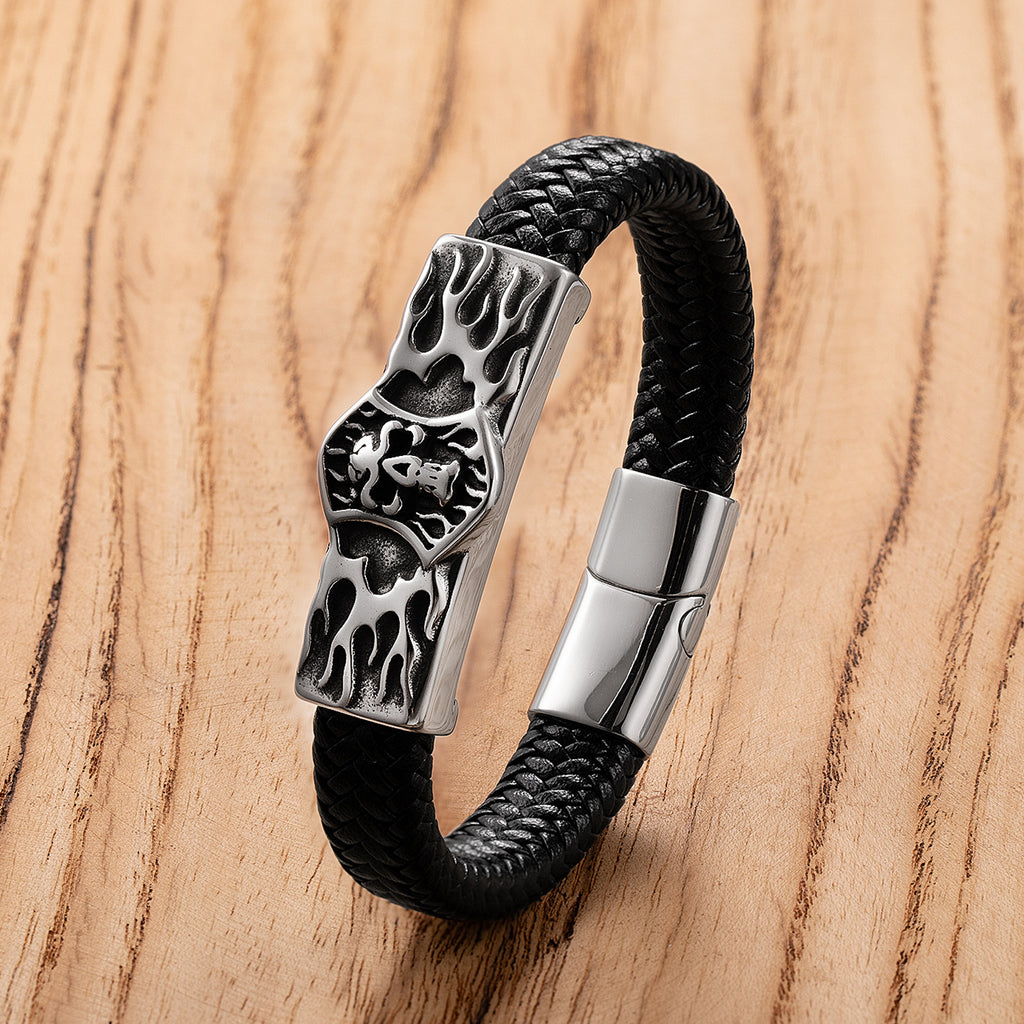 Handgefertigtes Edelstahl-Lederarmband – Bild 7 | LuxeStyle