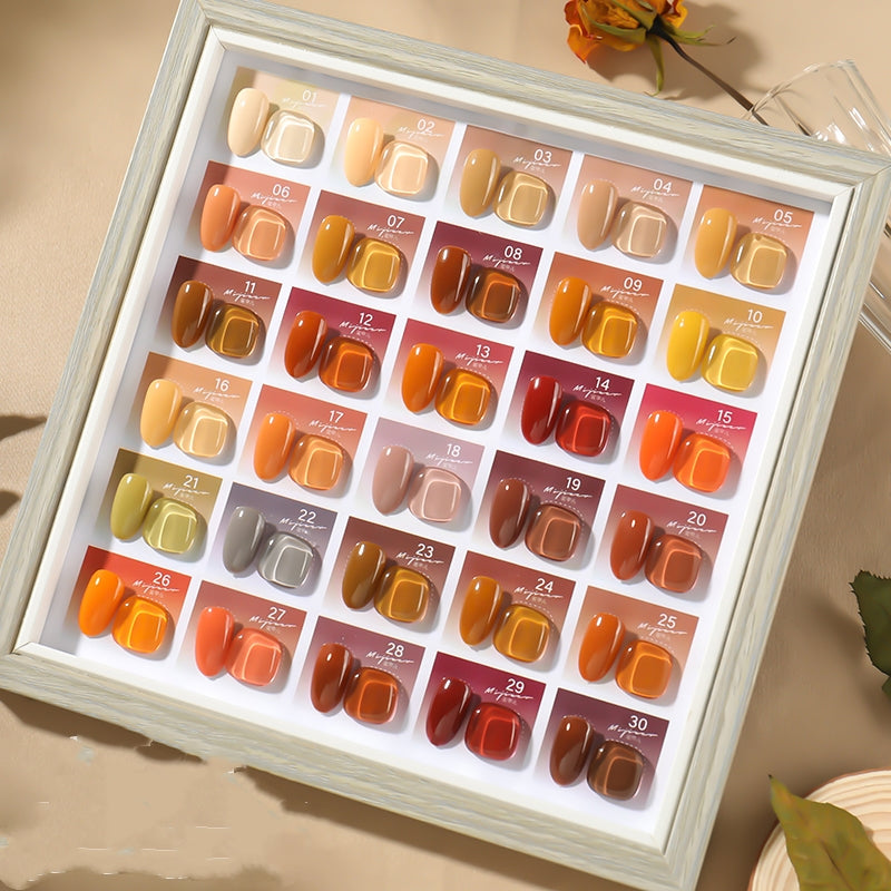 Nagellack Gel Set: 30 Pop-Farben im Milchtee-Stil