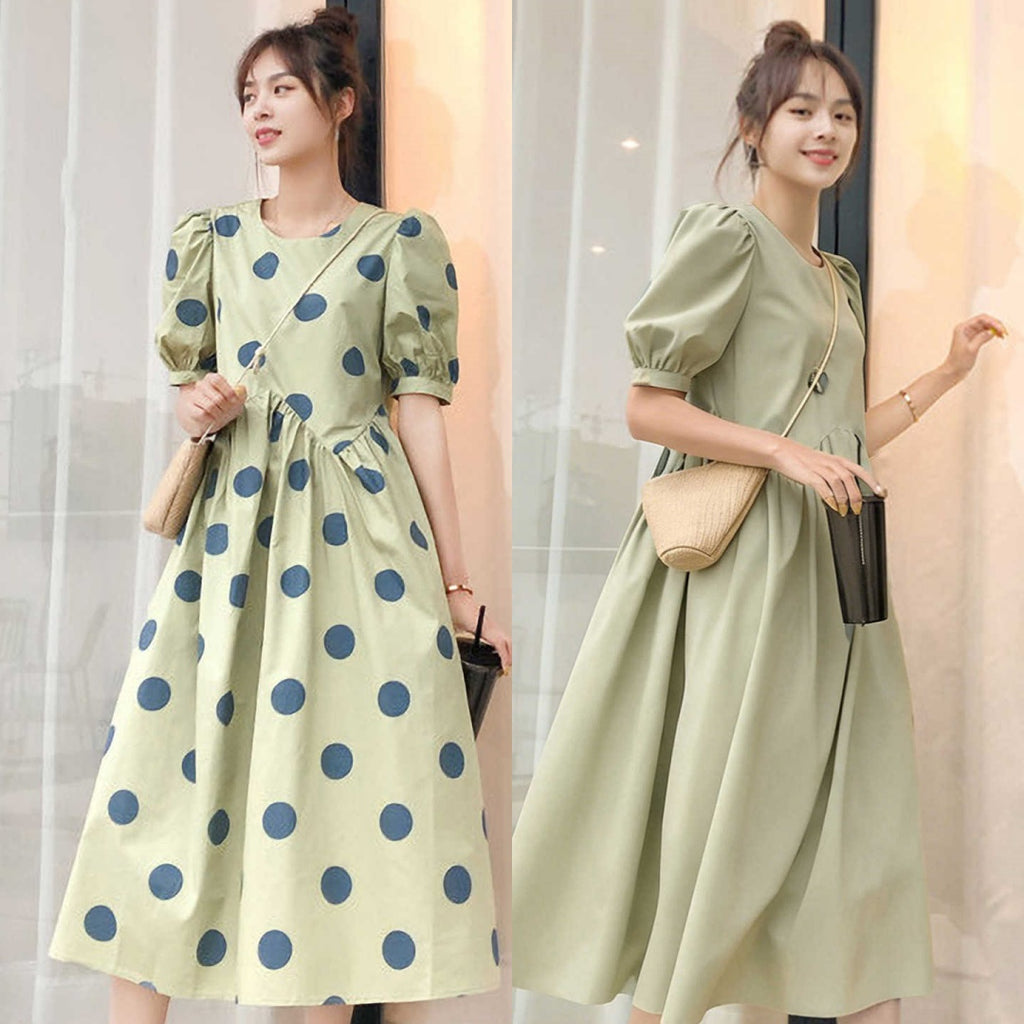 Retro A-Linien Midikleid mit Polka Dots – Bild 3 | LuxeStyle
