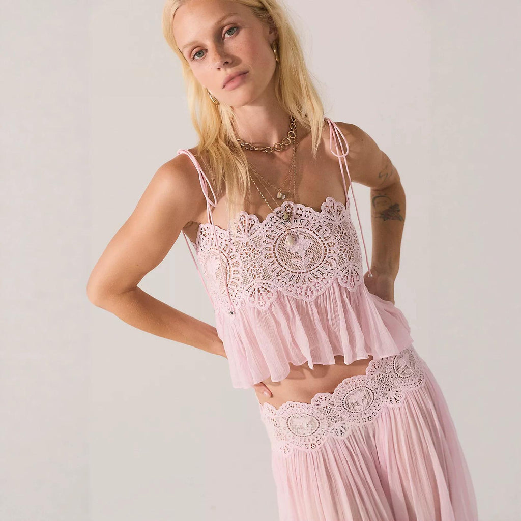 Chiffon-Set mit Spitze