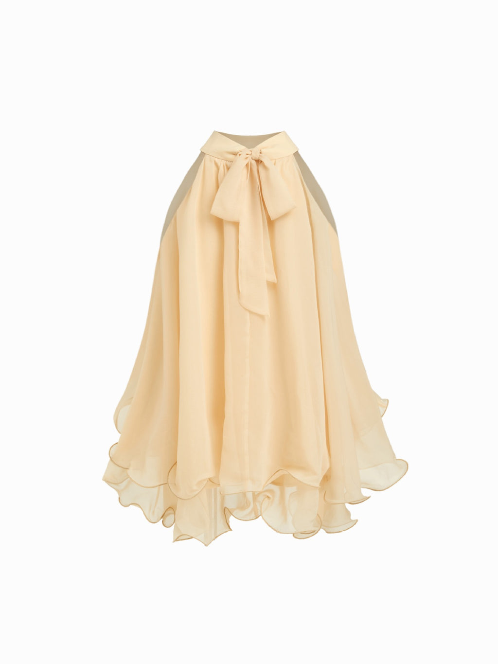 Carmen-Chiffonbluse mit Rüschensaum