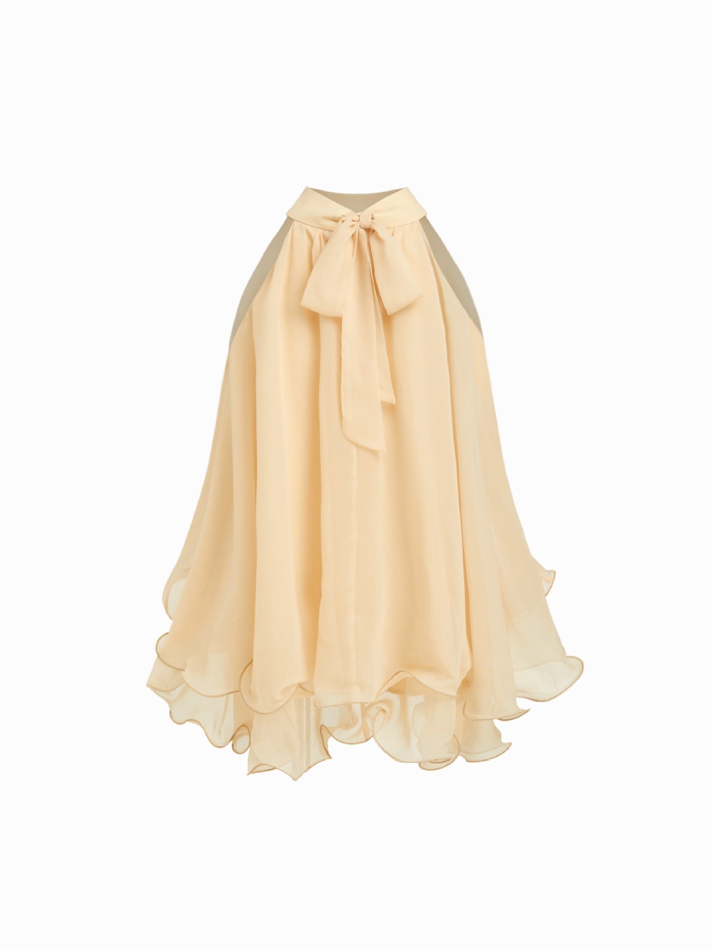 Carmen-Chiffonbluse mit Rüschensaum
