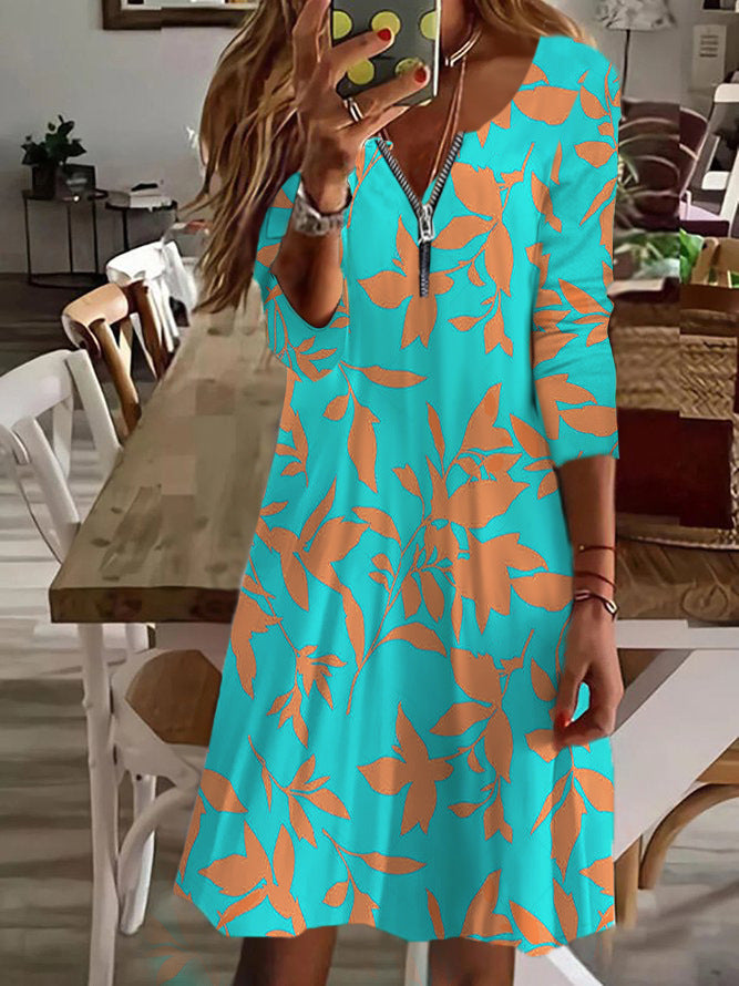 Damenkleid V-Ausschnitt Plus-Grösse