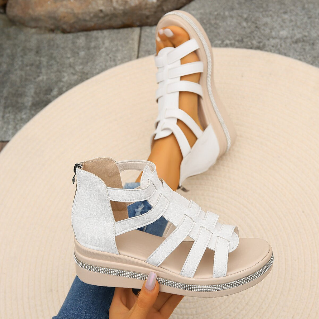 Plateau-Sandalen mit Strass und Reissverschluss – Bild 2 | LuxeStyle